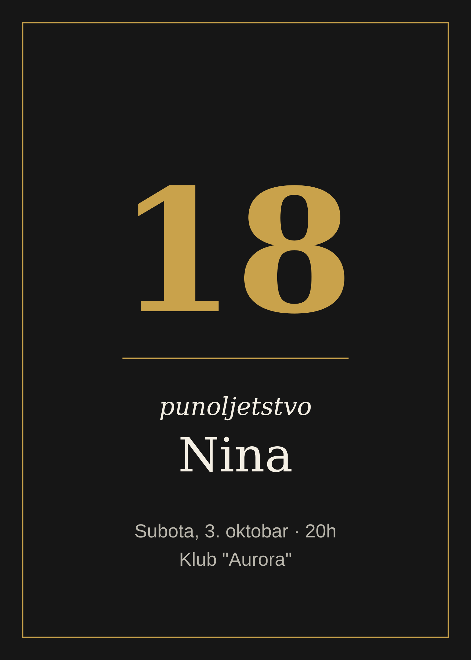 Zlatno punoljetstvo – 18. rođendan — pregled dizajna