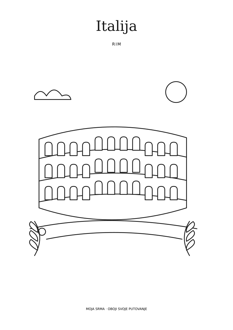 Konture bojanke Rome
