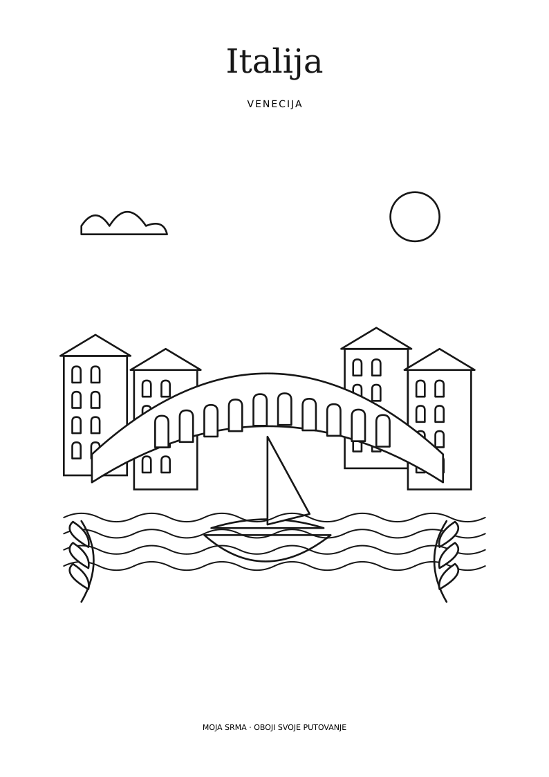 Konture bojanke Venice
