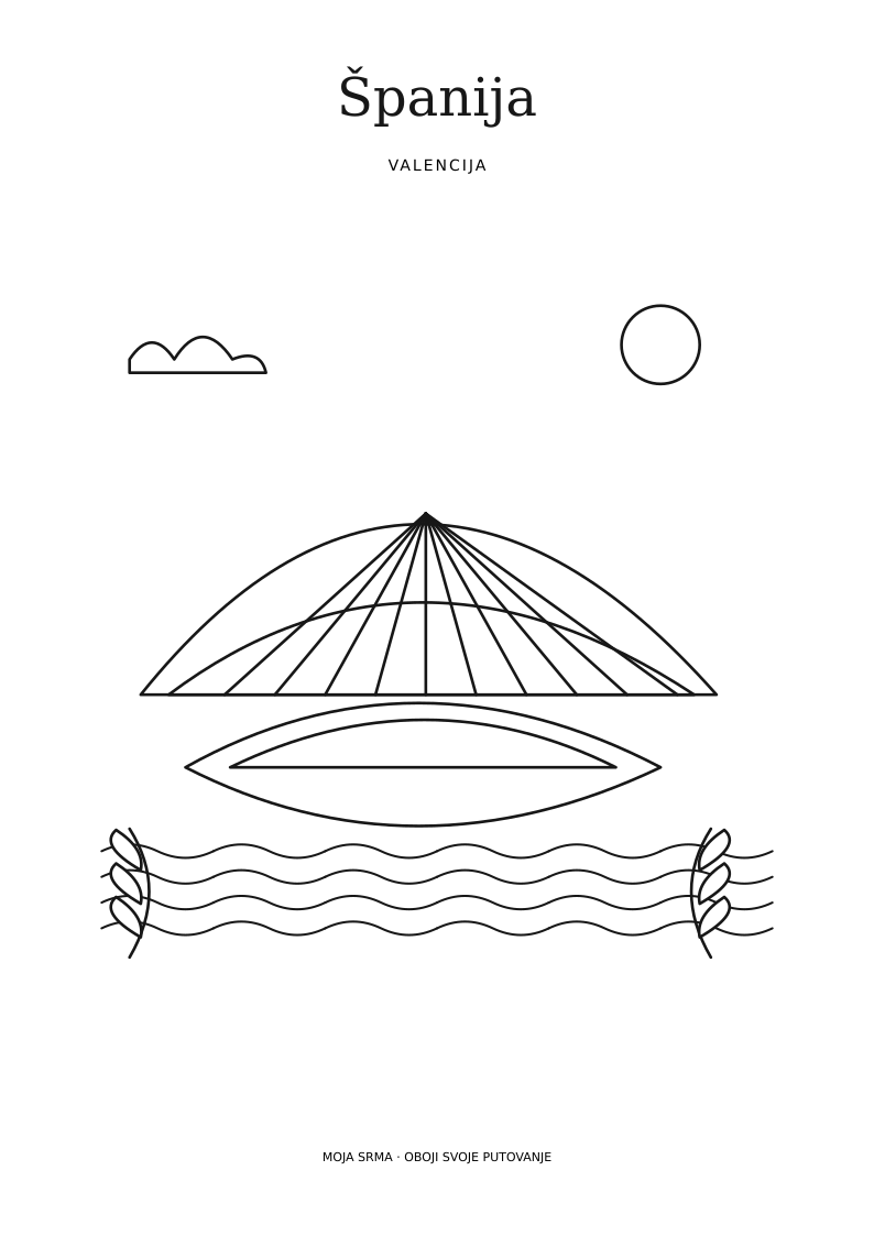 Konture bojanke Valencia